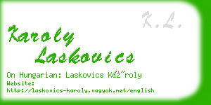 karoly laskovics business card